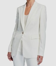 1425 Escada Women's White Slim Fit Begask Peak Lapel Blazer Jacket US 6/EU 36
