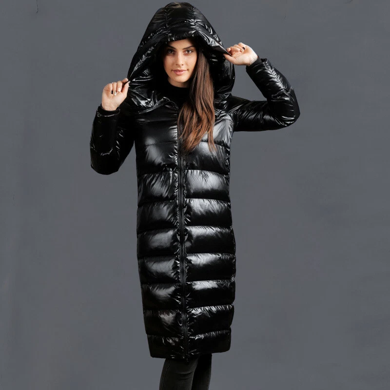 Langer mantel schwarz daunen Clearance