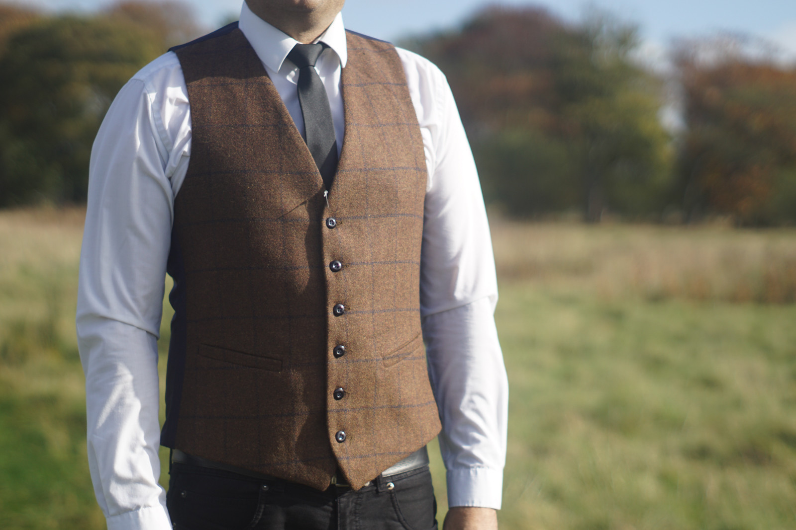 Männer Jahrgang Braun Tweed Weste Wolle England St... - Grandado
