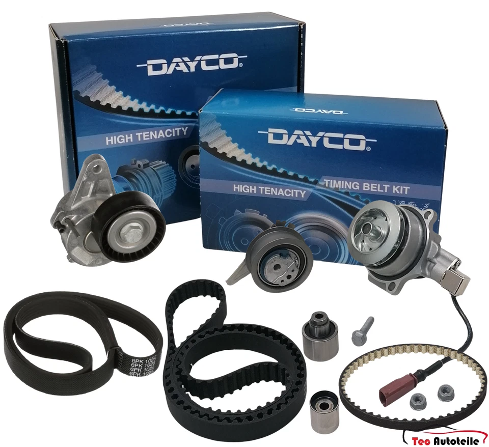 DAYCO Zahnriemensatz Keilrippenriemen Wasserpumpe Audi Seat Skoda VW 1.6 2.0 TDI