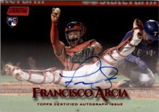2019 Stadium Club Autographs Red Foil #SCAFA Francisco Arcia Auto /50 - NM-MT