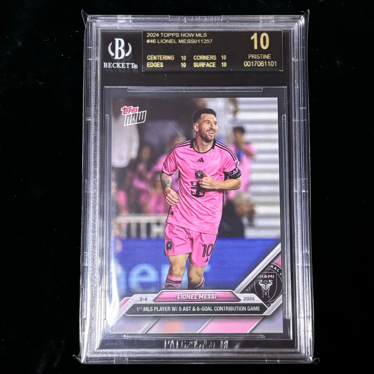 BGS 10 Black Label 2024 Topps Now MLS #46 Lionel Messi Inter Miami 