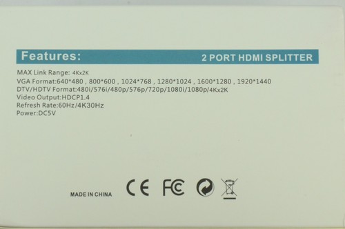 2 Port HDMI Splitter - 4K Compatible - Switch between 2 TVs or Projectors - Picture 5 of 5