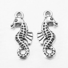 10 x Tibetan Silver Seahorse Pendants Charms Jewellery Making 