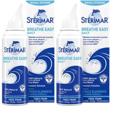 Sterimar Breathe Easy Daily Nasal Hygiene Isotonic Solution Spray - 100ml X 2 pk