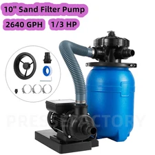 10" Sand Filter with 1/3HP Water Pump Above Ground Swimming Pool Pump 2640GPH