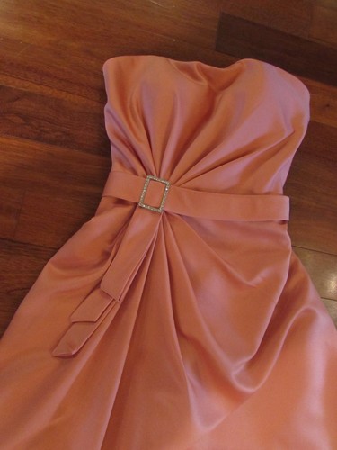 NWT LADIES DARK PINK RHINESTONE BUCKLE PROM EVENING LONG GOWN SIZE 12 MINT COND - Picture 2 of 12