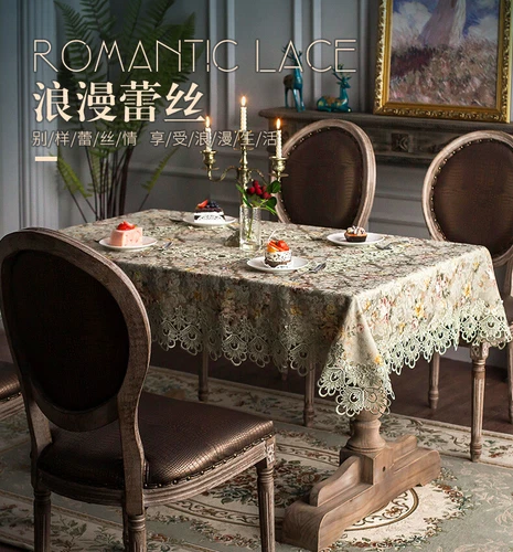 Rustic Lace Tablecloths Rectangle Square Hollow Home Coffee TV Night Table Cover - Picture 7 of 14