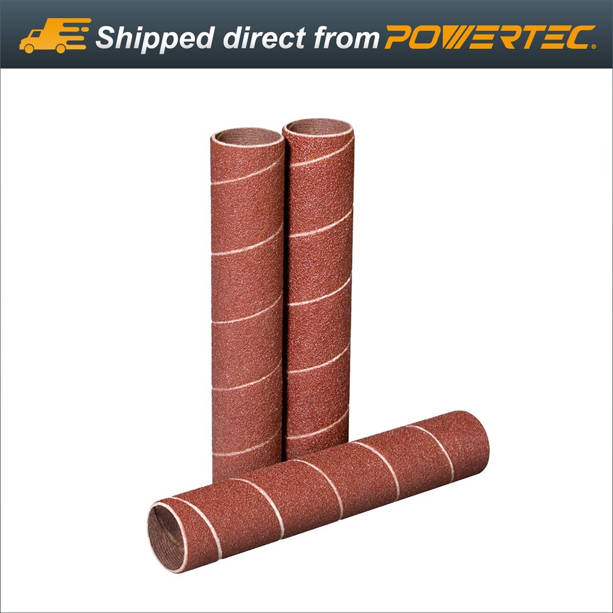 POWERTEC 11204 4.5 Sanding Sleeves for Spindle Sander | 80 Grit | Aluminum Oxide Sandpaper Sanding Sleeves 4-1/2 Long in 6 Diameters 1/2, 3/4, 1, 1-1/2, 2 and 3 – 6 Pk