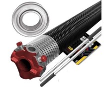 Garage Door Torsion Spring 218x1.75x31- RED for LEFT SIDE with Bearing & Bars