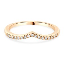 10 Karat Rose Gold Diamond Contour Band