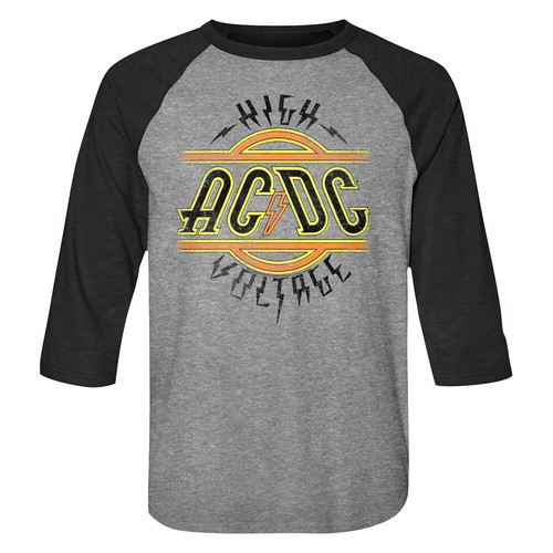ACDC High Voltage Men's Raglan T Shirt Rock Band Baseball Shirt Music