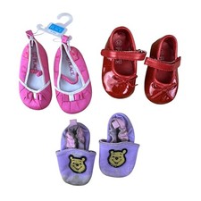 Newborn Infant Baby Girls Soft Walker Sneakers Casual Dress Shoes 6-12M Lot Of 3