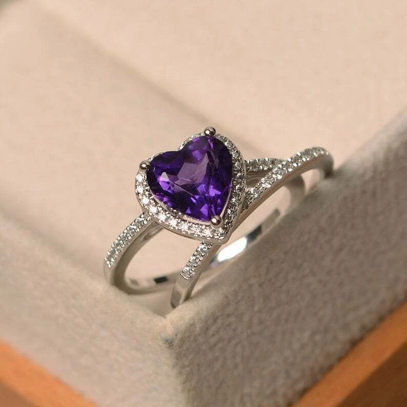 Purple sale heart ring
