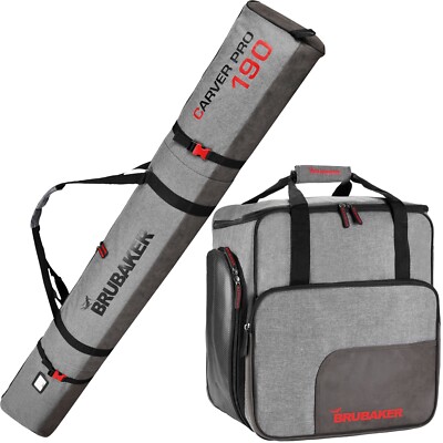 BRUBAKER Performance Kombi Skischuhtasche + Skisack Grau Melange 170/190cm