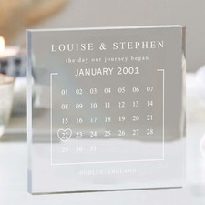 Personalised Acrylic Block Plaque Gift Couples Anniversary Wedding Present UK