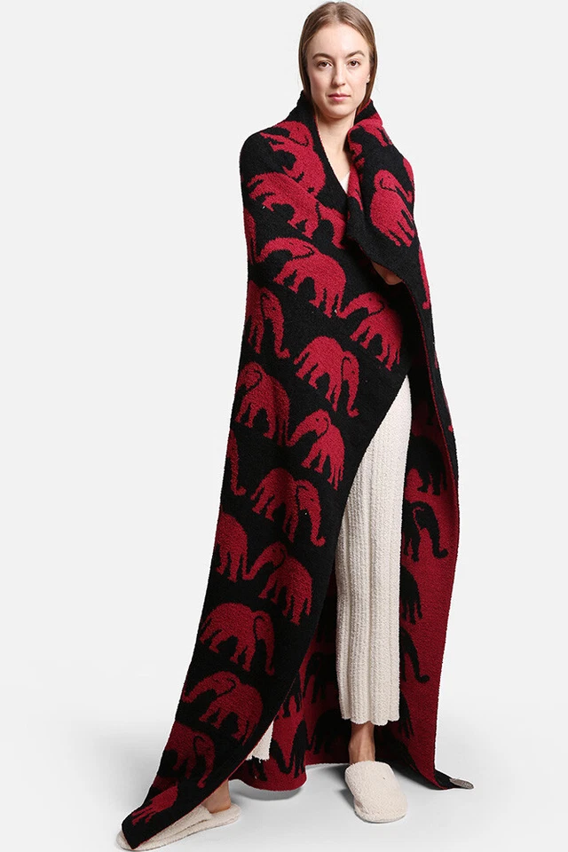 ScarvesMe Fleece Fuzzy Cozy Microfiber Soft Elephant Animal Throw Blanket - Image 3 of 4