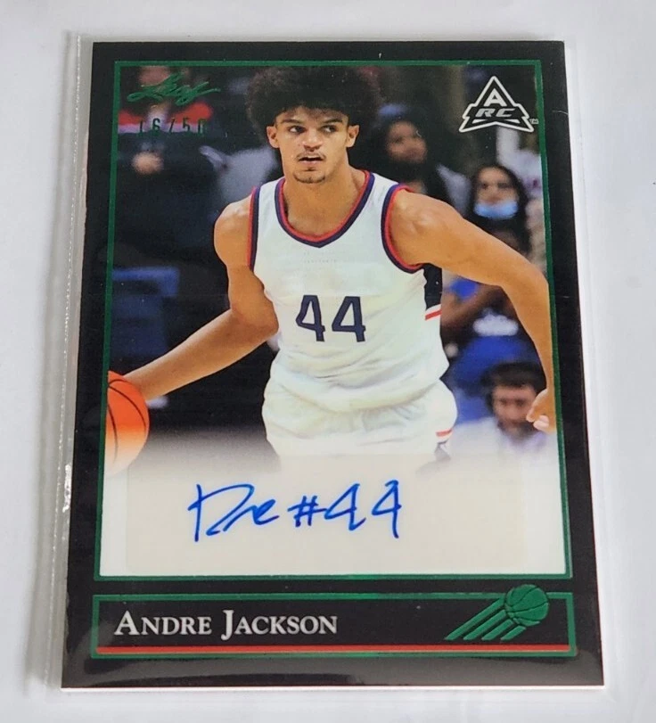 2021-22 Leaf Memories Andre Jackson Green Rookie RC Auto Parallel #'d 16/50