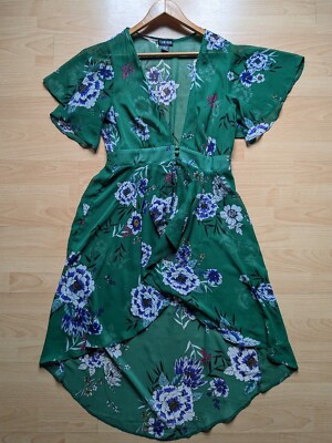 Green Tunic Top Medium Floral Print (TIMING Summer Dress)