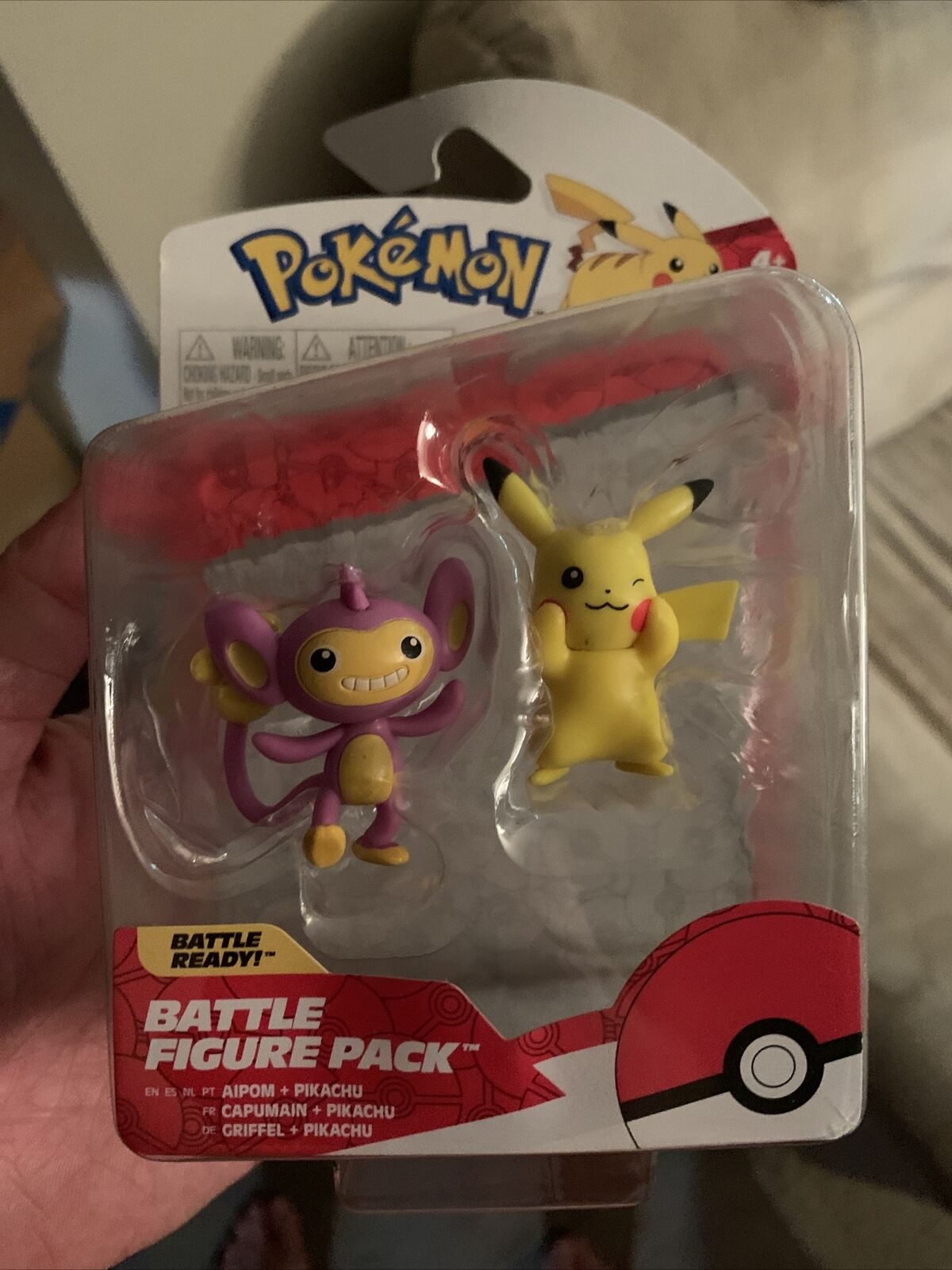 Pokémon Figuras de Batalha Pack c/ 2u Pikachu e Aipom