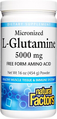 Natural Factors Micronized L-Glutamine 5000 mg 16 oz Powder