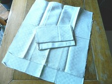 antik 4 kleine (2 gr. halbiert) Handtücher Bauernleinen handgewebt kariert 51/51