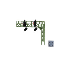Spur Z Signalausleger 2 Gleise, RAL 6011 lackiert, Dummy aus 4 Teilen