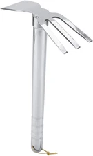 Stainless Steel Hoe and Cultivator, Hand Tiller for Gardening, Weeding, Tilling 