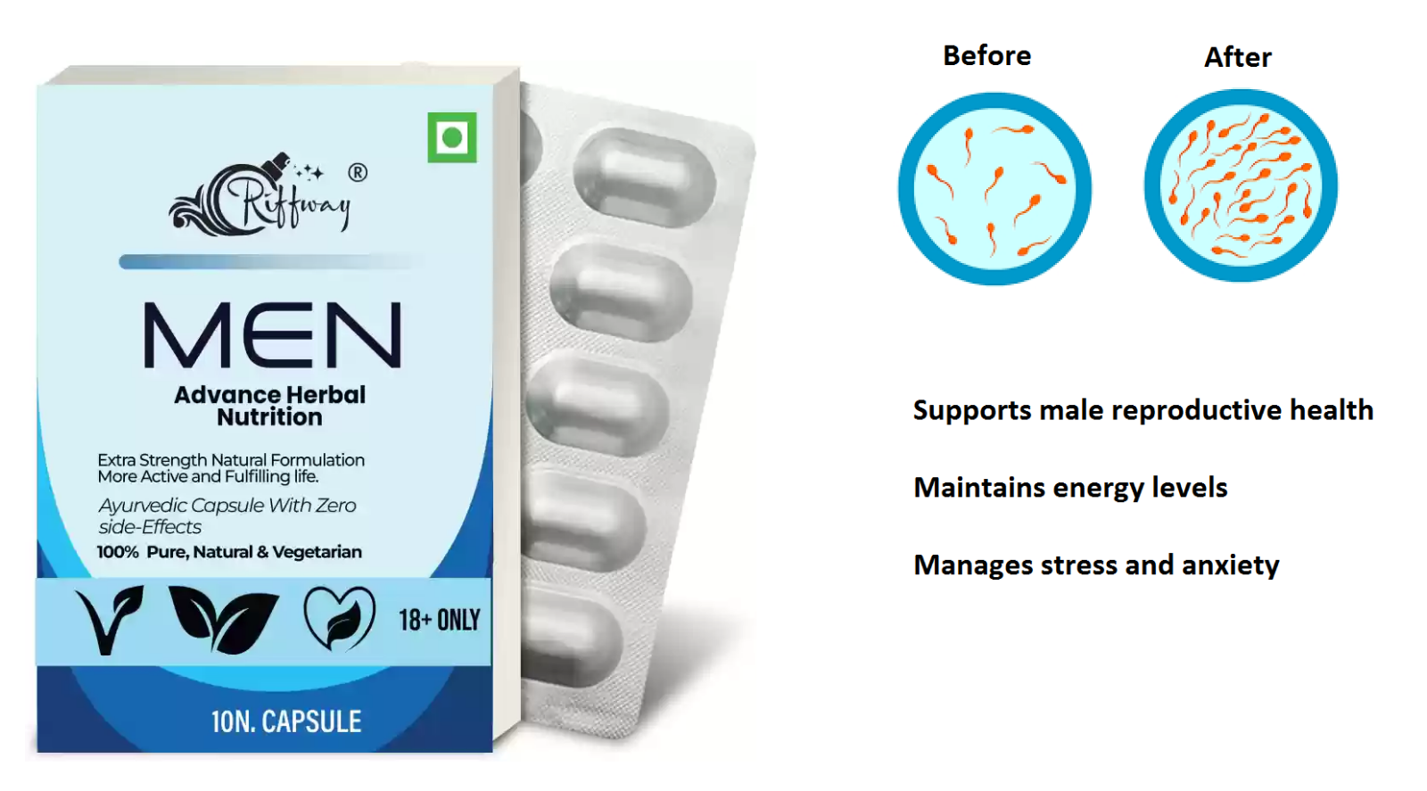 Herbal Men Stamina Capsules for Improve Strength Immunity reproductive health 10