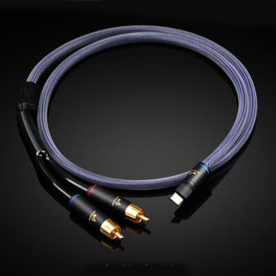 USB C to 2 RCA Audio Cable Adapter Type-C to RCA Jack Audio Cord with TV Speaker