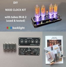 KIT orologio fai da te Nixie con tubi usati IN-8-2 RGB retroilluminazione sveglia *tutte le parti*