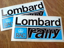 LOMBARD RAC RALLY Blue Motorsport Classic Stickers Decals 2 off 100mm