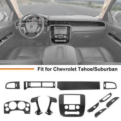 12x Carbon Steering Accessories Full Set Trim For Chevy Suburban Avalanche 07-13