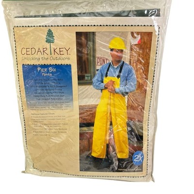 Cedar Key Pier Six 2X Waterproof 50MM BIB PANTS Heavy Duty - YELLOW