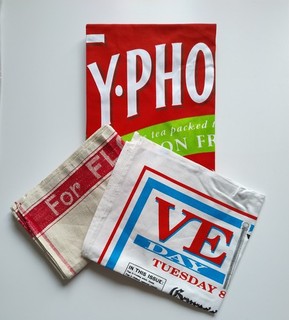 Vintage Apron And Two Vintage Tea Towels