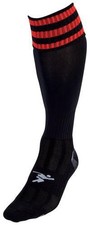 Image of Precision 3 Stripe Pro Football Socks Junior J12-2 Black/Red J12-2 Black/Red