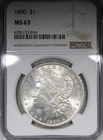 1890 Morgan Dollar NGC MS63 Uncirculated Better Date $1