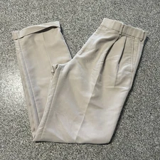 Dockers Khakis Pants Mens 34x34 Premium Pleated Classic Fit Straight Leg Ivory
