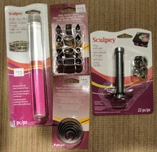 Sculpey Tool Lot - NEW IN PACKAGING - Roller/Extruder/Circle and Mini Cutters