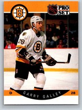 1990-91 Pro Set #7a Garry Galley Boston Bruins Rookie Hockey Card. rookie card picture