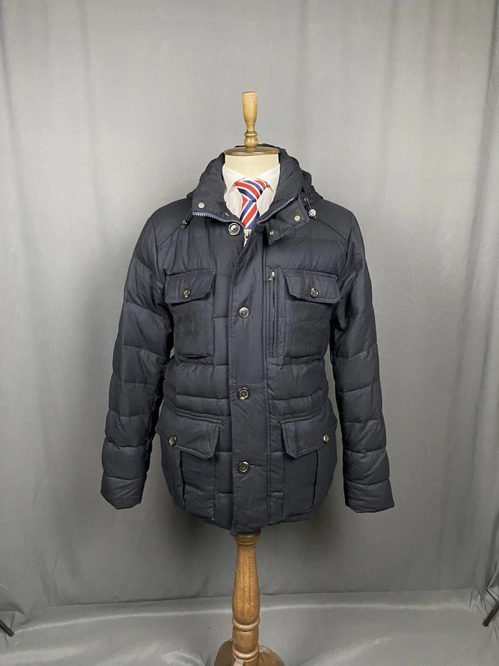 Chaqueta de abrigo parka acolchada de lana aislada negra Hackett para hombre ... - Imagen 3 de 4