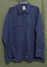 Dickies Men's Size XL Long Sleeve Twill Work Shirt Blue