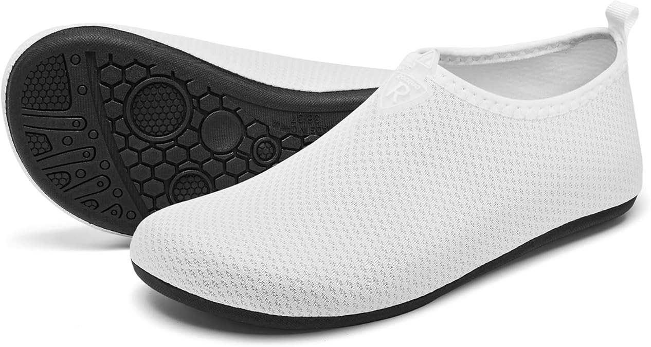Zapatos para Agua Calcetines Aqua Playa Natación Piscina Surf Traje de Neopreno Antideslizante Blanco Unisex