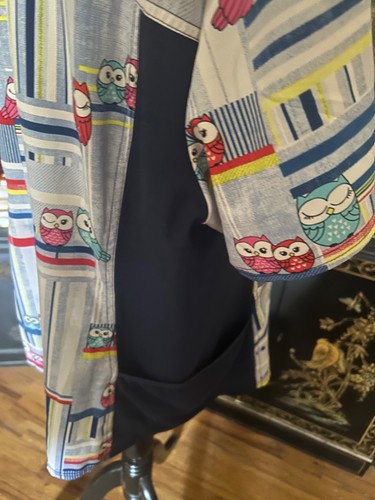 Cherokee Scrub Work Wear Nurse Owl Pattern V Neck Panel Top Sz 2XL - Picture 7 of 10