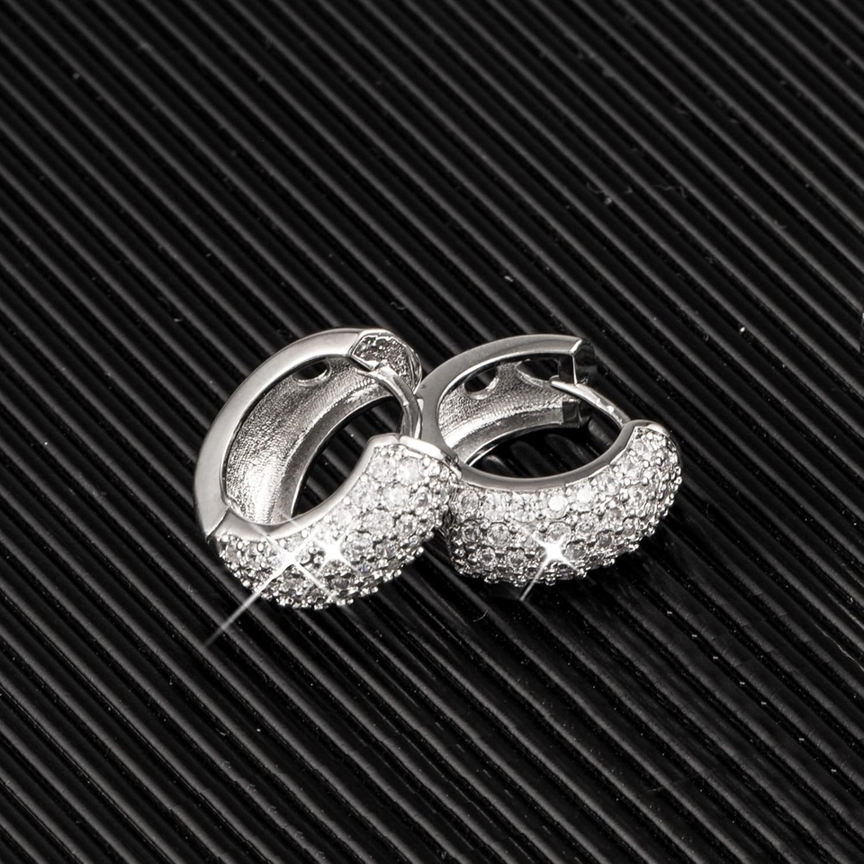 KGDUYC Orecchini Donna Argento 925 a Cerchio Oro Placcato 14K/ Oro Bianco Cerchietti Piccoli con Confezione