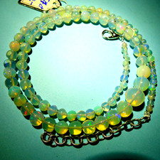 Äthiopische Welo  Opal Kette  -Kugeln  - 55,1 ct.
