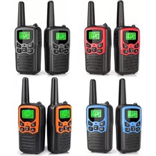 2 PACK Long Range 100 mile Walkie Talkie Two Way Radio Charge Headset Waterproof