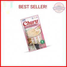 INABA Churu Cat Treats, Grain-Free, Lickable, Squeezable Creamy Pur e Cat Treat/