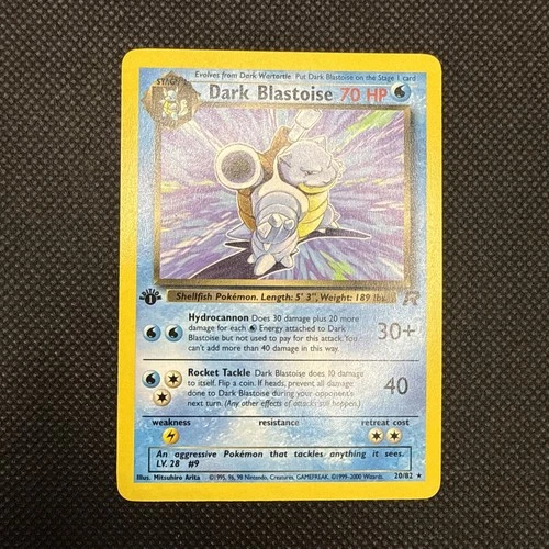 Pokémon TCG Dark Blastoise 20/82 Rare Non-Holo Card 1st Edition