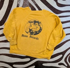 Vtg Rare 70s Rhino Records Sweat Sweater Pullover T Shirt Willaim Stout Used